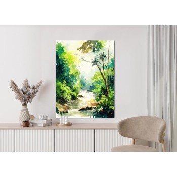 Poster Dschungel Aus Palmen Und Fluss