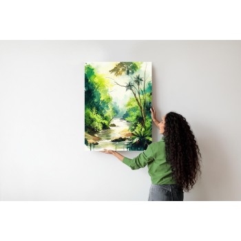 Poster Dschungel Aus Palmen Und Fluss