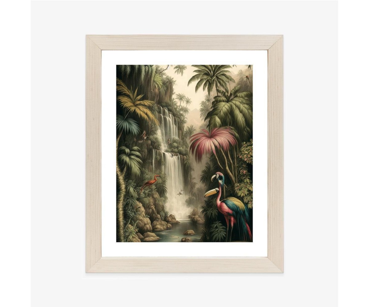 Poster Dschungelpalmen Und Tropische Tiere