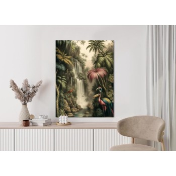 Poster Dschungelpalmen Und Tropische Tiere