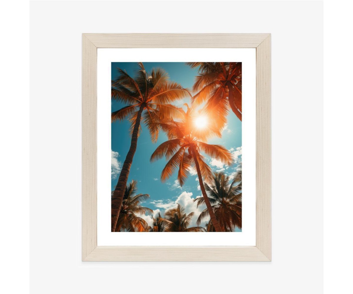 Poster Die Sonne Scheint Durch Hohe Palmen