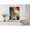 Poster Die Sonne Scheint Durch Hohe Palmen