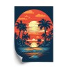 Poster Sommerstrand Mit Palmen Und Meer