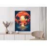 Poster Sommerstrand Mit Palmen Und Meer