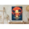 Poster Sommerstrand Mit Palmen Und Meer