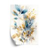 Poster Wunderschöne Transparente Goldblaue Blätter