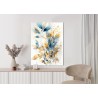 Poster Wunderschöne Transparente Goldblaue Blätter
