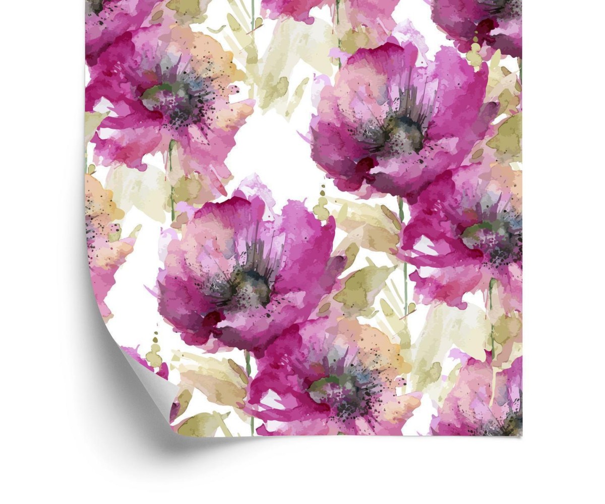 Tapete Mohnblumen Mit Aquarell Gemalt