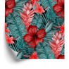 Tapete Exotische Blumen Und Blätter