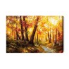 Leinwandbild Herbstwald In Der Nähe Des Flusses