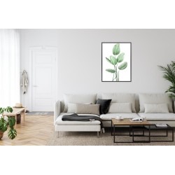 Poster Weiße Strelitzie Rahmen Aluminium Farbe Schwarz