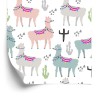 Tapete Bunt Im Kinderzimmer Der Lama-Tiere