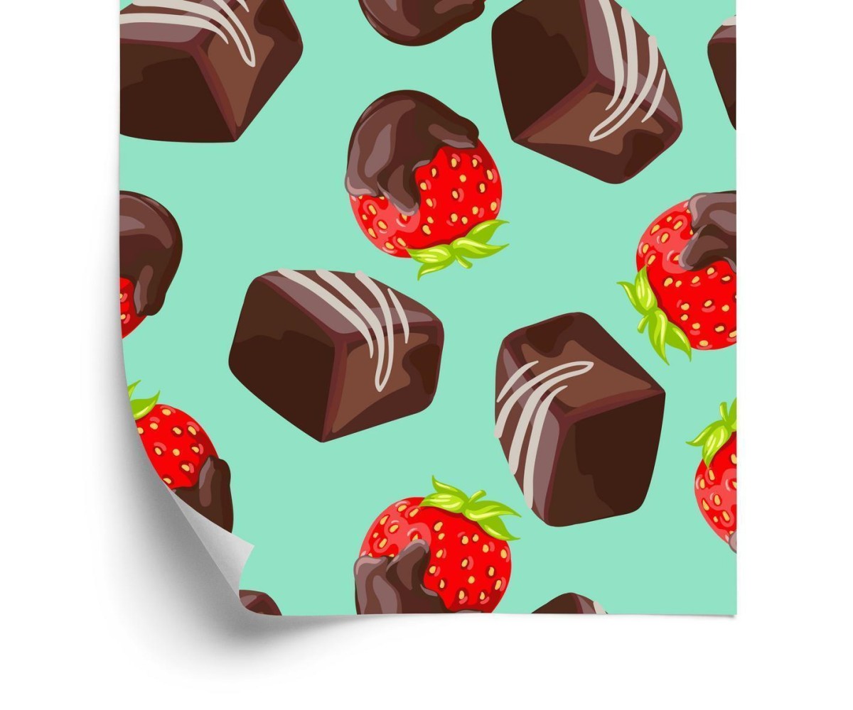 Tapete Erdbeeren In Schokolade