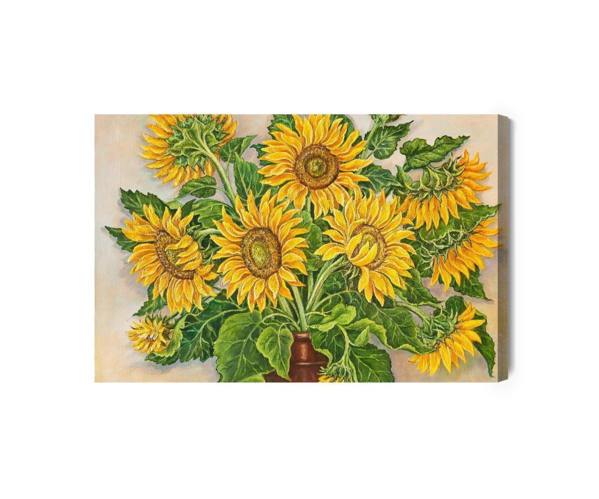 Leinwandbild Sonnenblumen In Einer Vase