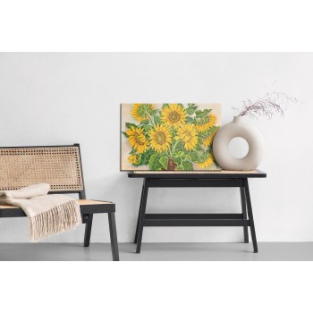 Leinwandbild Sonnenblumen In Einer Vase