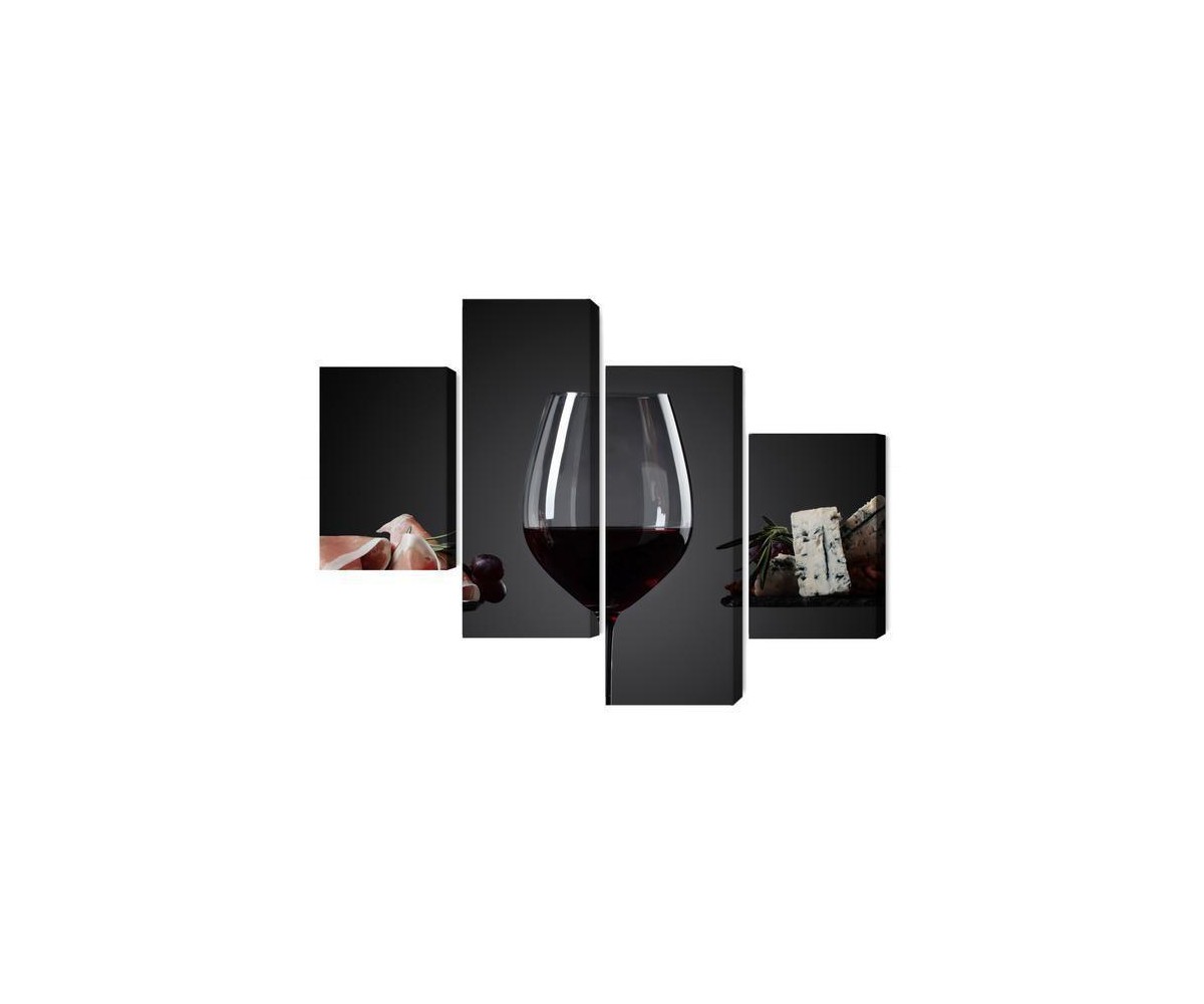 Mehrteiliges Bild Ein Glas Rotwein