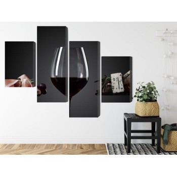 Mehrteiliges Bild Ein Glas Rotwein