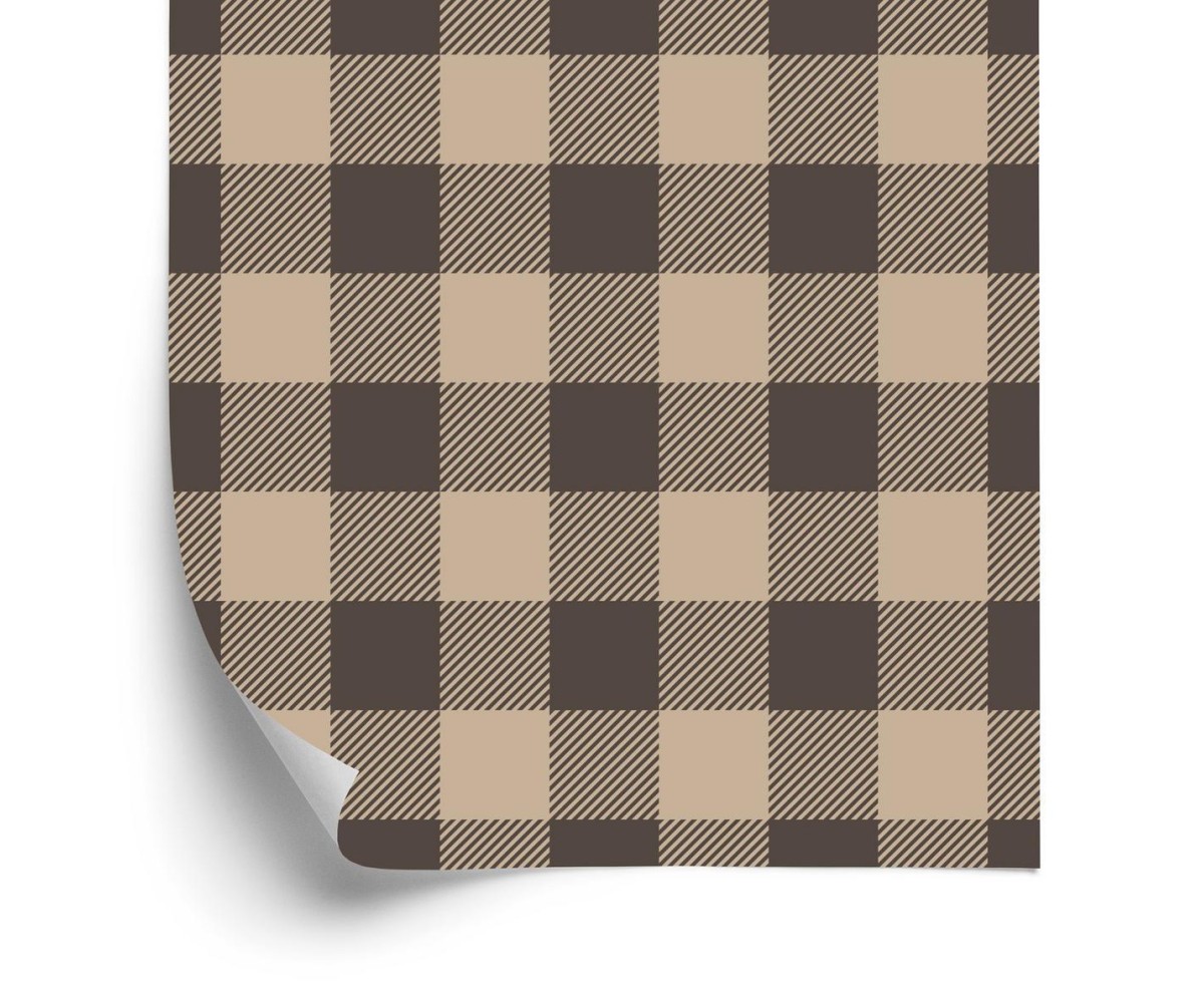 Tapete Modischer Vintage Check In Braun Und Beige