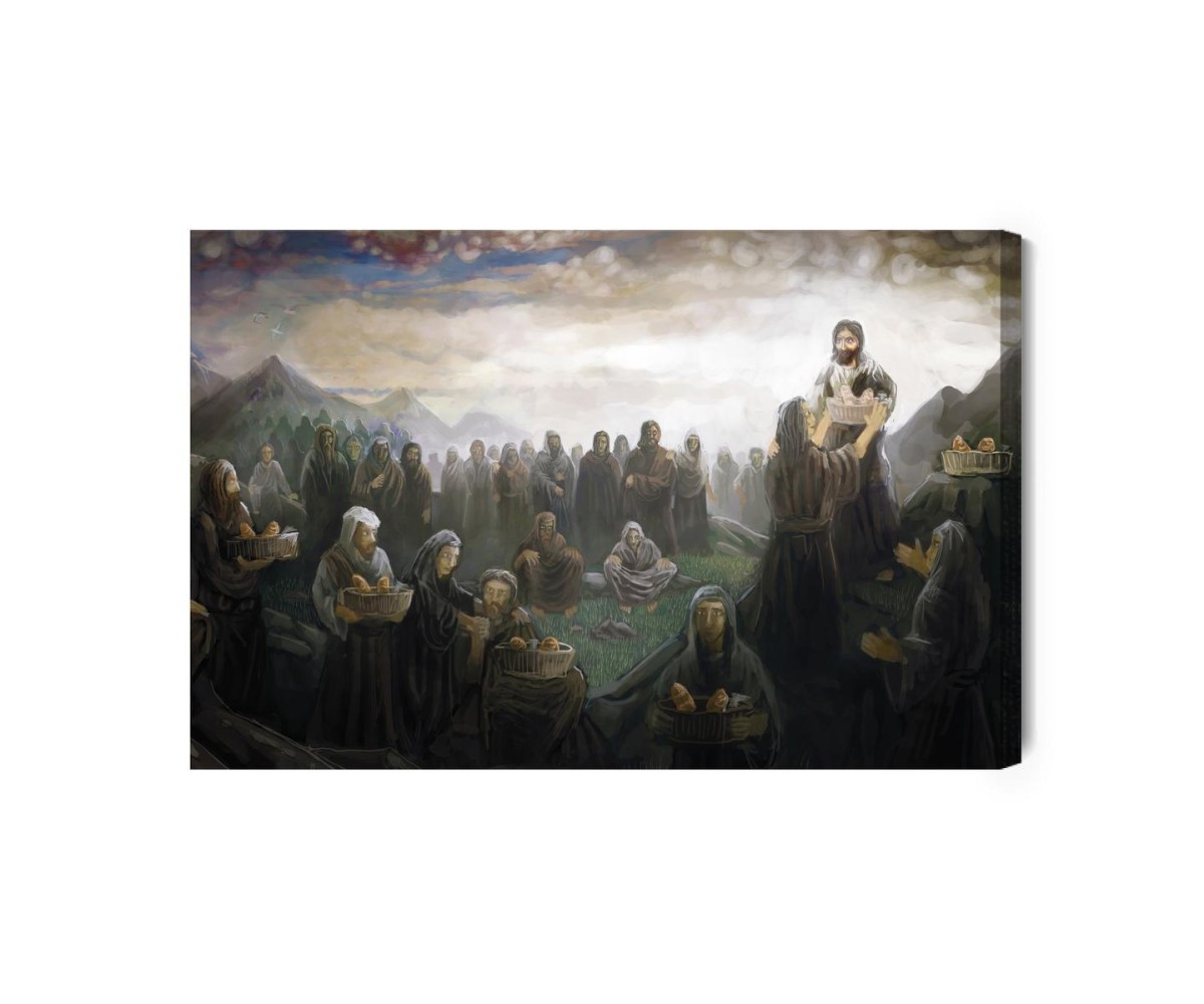Leinwandbild Jesus Speist Tausende Von Menschen