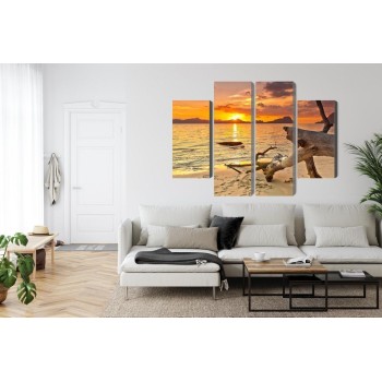 Mehrteiliges Bild Meereslandschaft Bei Sonnenuntergang