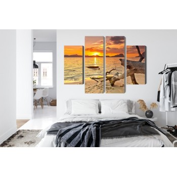 Mehrteiliges Bild Meereslandschaft Bei Sonnenuntergang