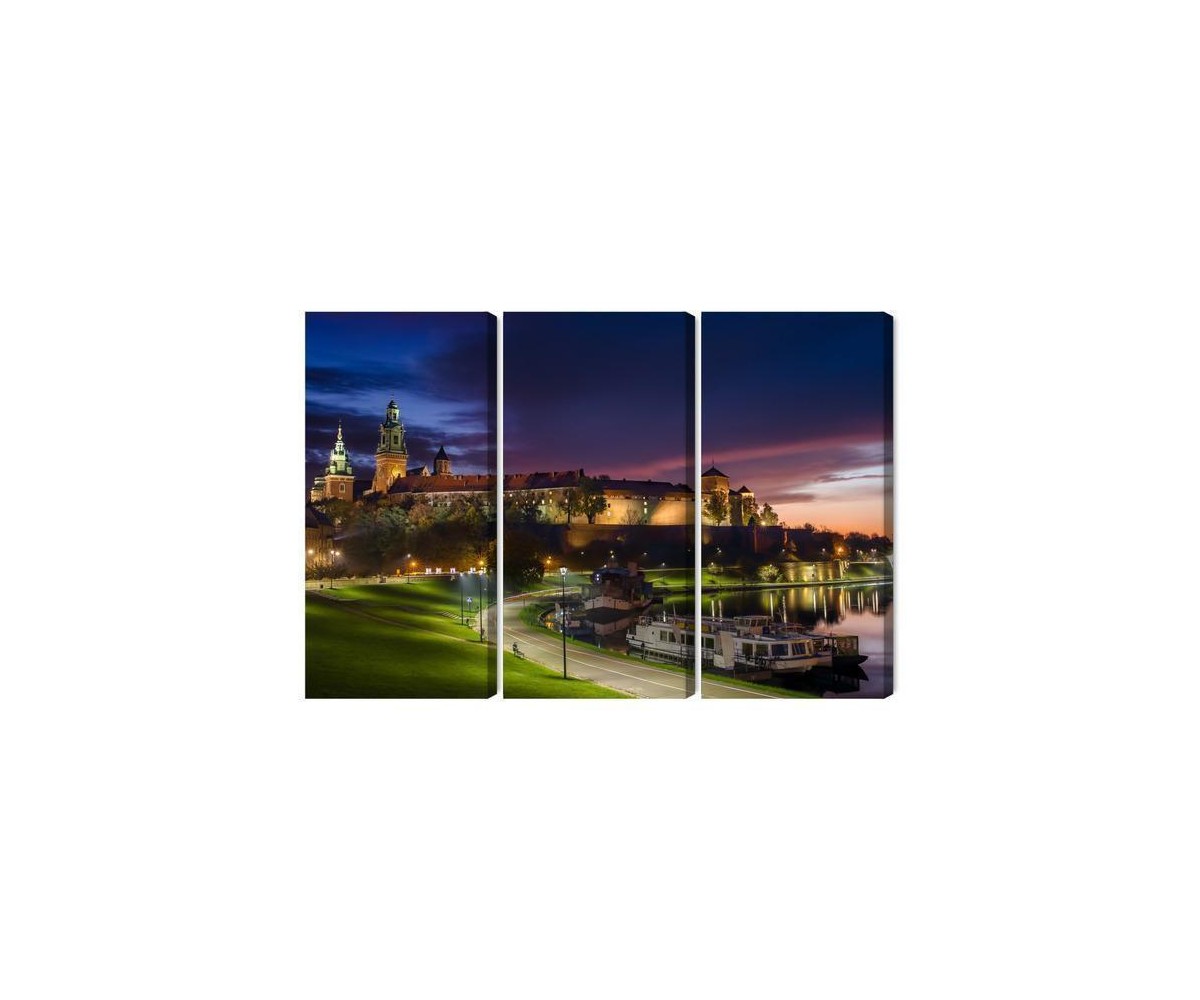 Mehrteiliges Bild Königsschloss Wawel Bei Sonnenaufgang
