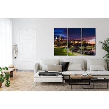Mehrteiliges Bild Königsschloss Wawel Bei Sonnenaufgang