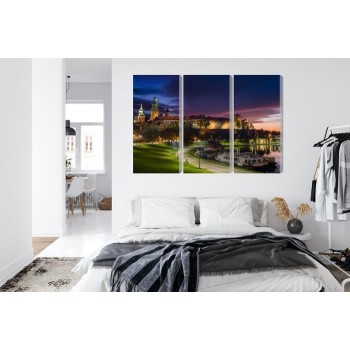 Mehrteiliges Bild Königsschloss Wawel Bei Sonnenaufgang