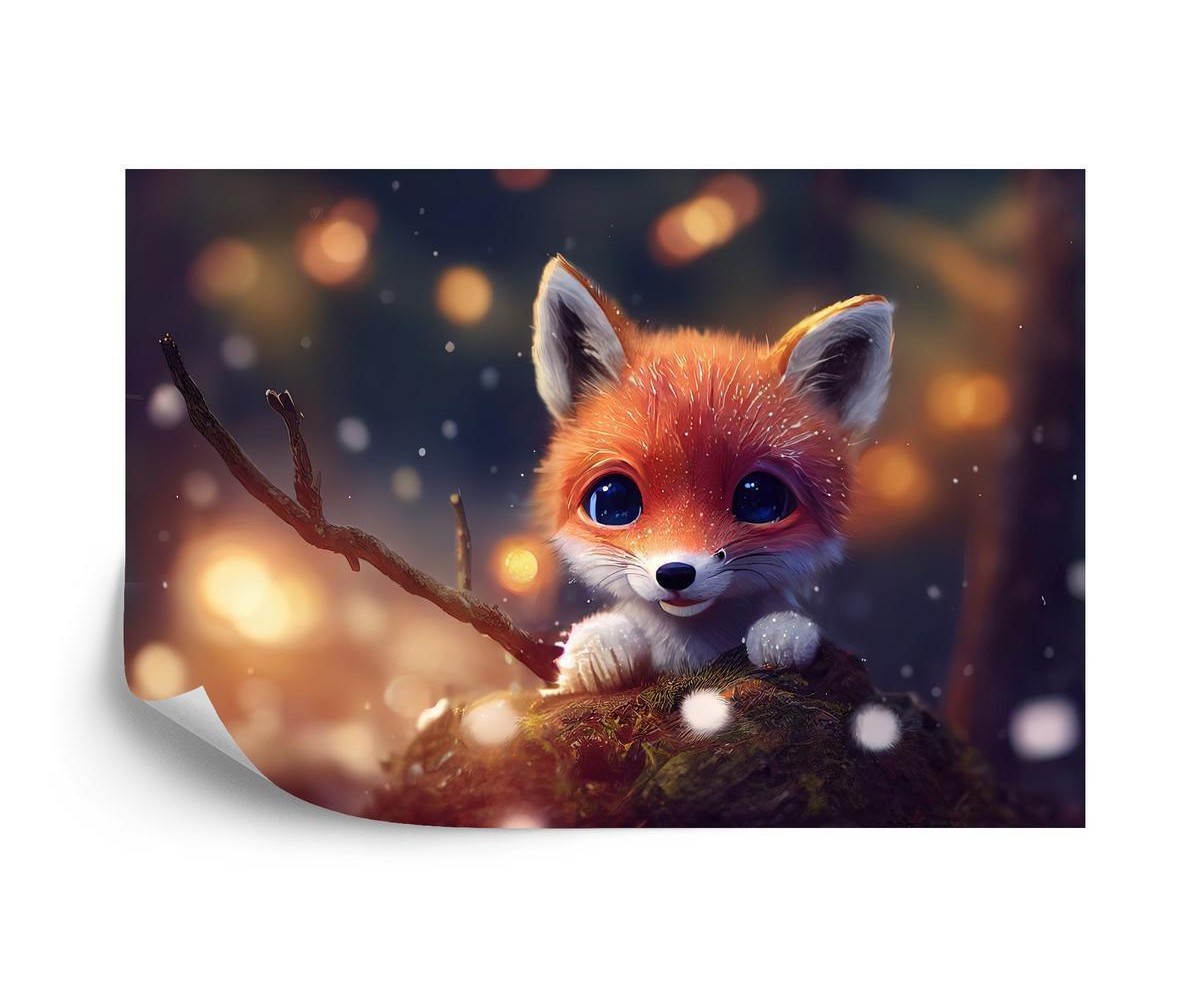 Fototapete Red Fox Cub In The Snow
