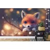 Fototapete Red Fox Cub In The Snow