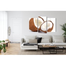 Mehrteiliges Bild Kokosnusshälften
