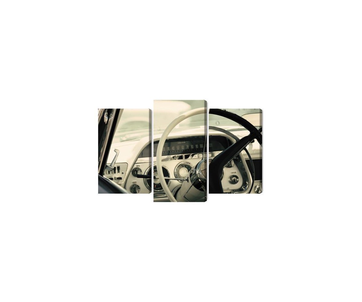 Mehrteiliges Bild Der Innenraum Eines Klassischen Amerikanischen Autos
