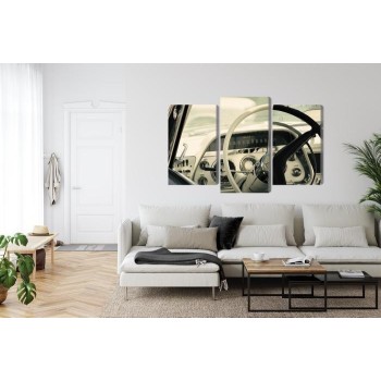 Mehrteiliges Bild Der Innenraum Eines Klassischen Amerikanischen Autos