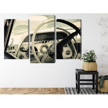Mehrteiliges Bild Der Innenraum Eines Klassischen Amerikanischen Autos