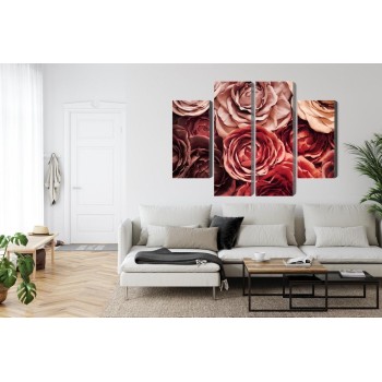Mehrteiliges Bild Bunte Blumen Schließen Herauf 3D