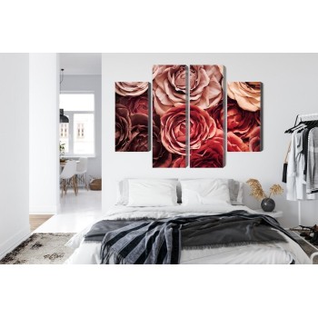 Mehrteiliges Bild Bunte Blumen Schließen Herauf 3D