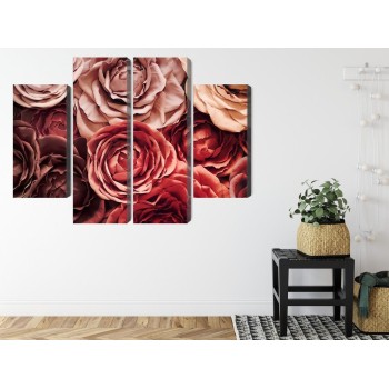 Mehrteiliges Bild Bunte Blumen Schließen Herauf 3D