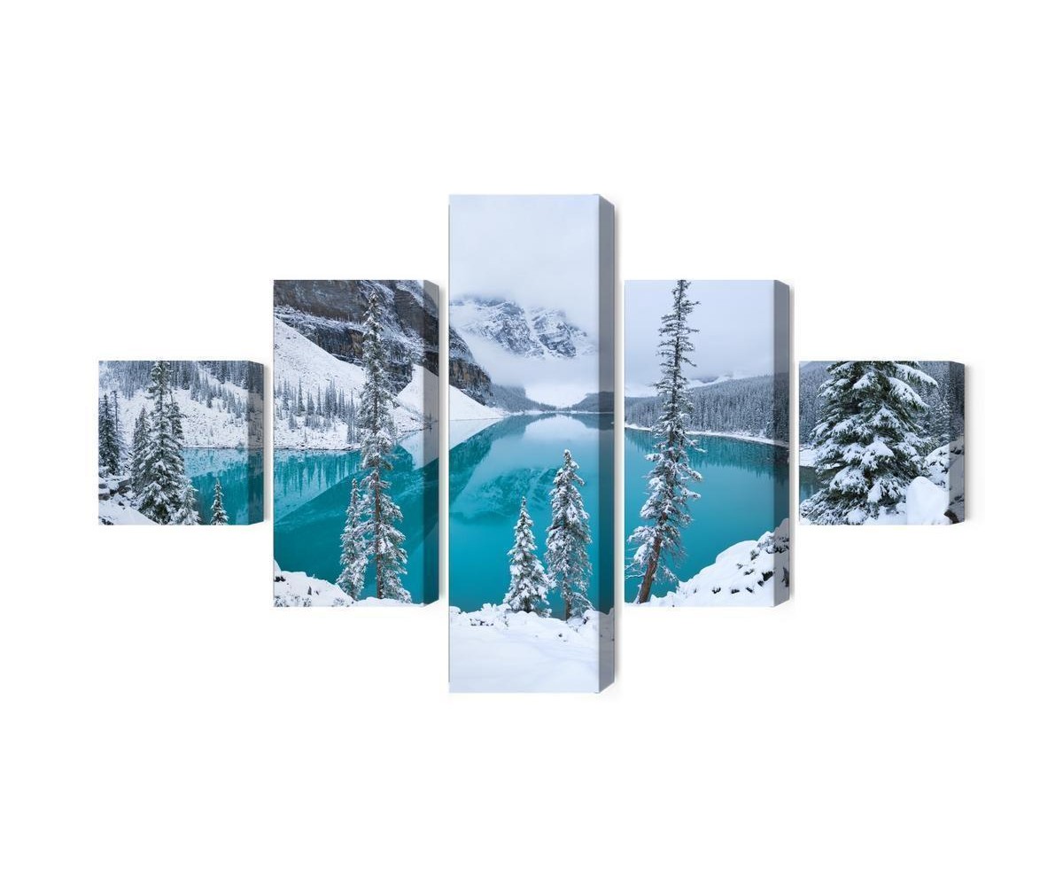 Mehrteiliges Bild Moraine Lake Im Winter