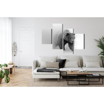 Mehrteiliges Bild Bär Im Nebel 3D