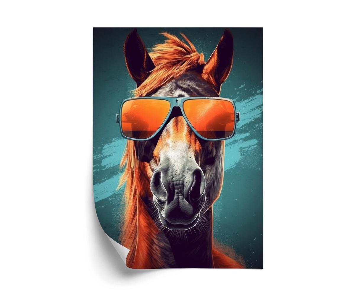 Poster Pferd Mit Sonnenbrille
