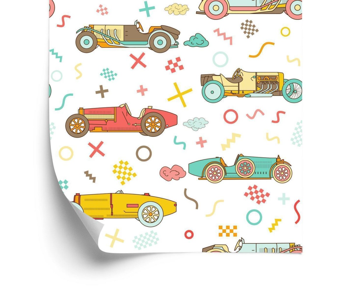 Tapete Für Kinder - Oldtimer-Rennwagen