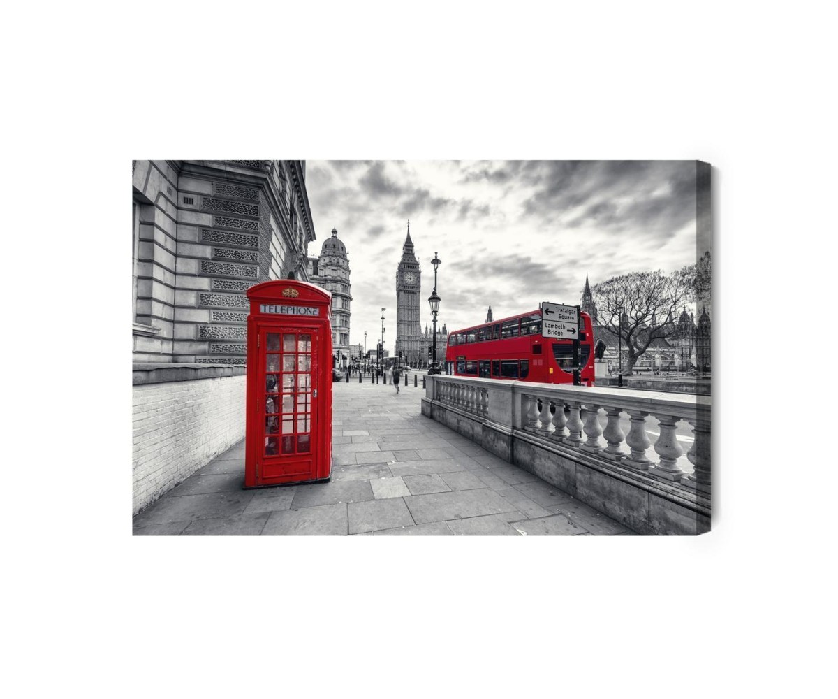 Leinwandbild Rote Telefonzelle In London