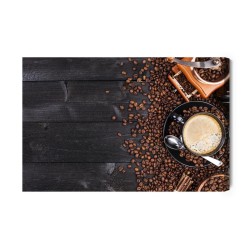 Leinwandbild Schwarze Tasse Kaffee