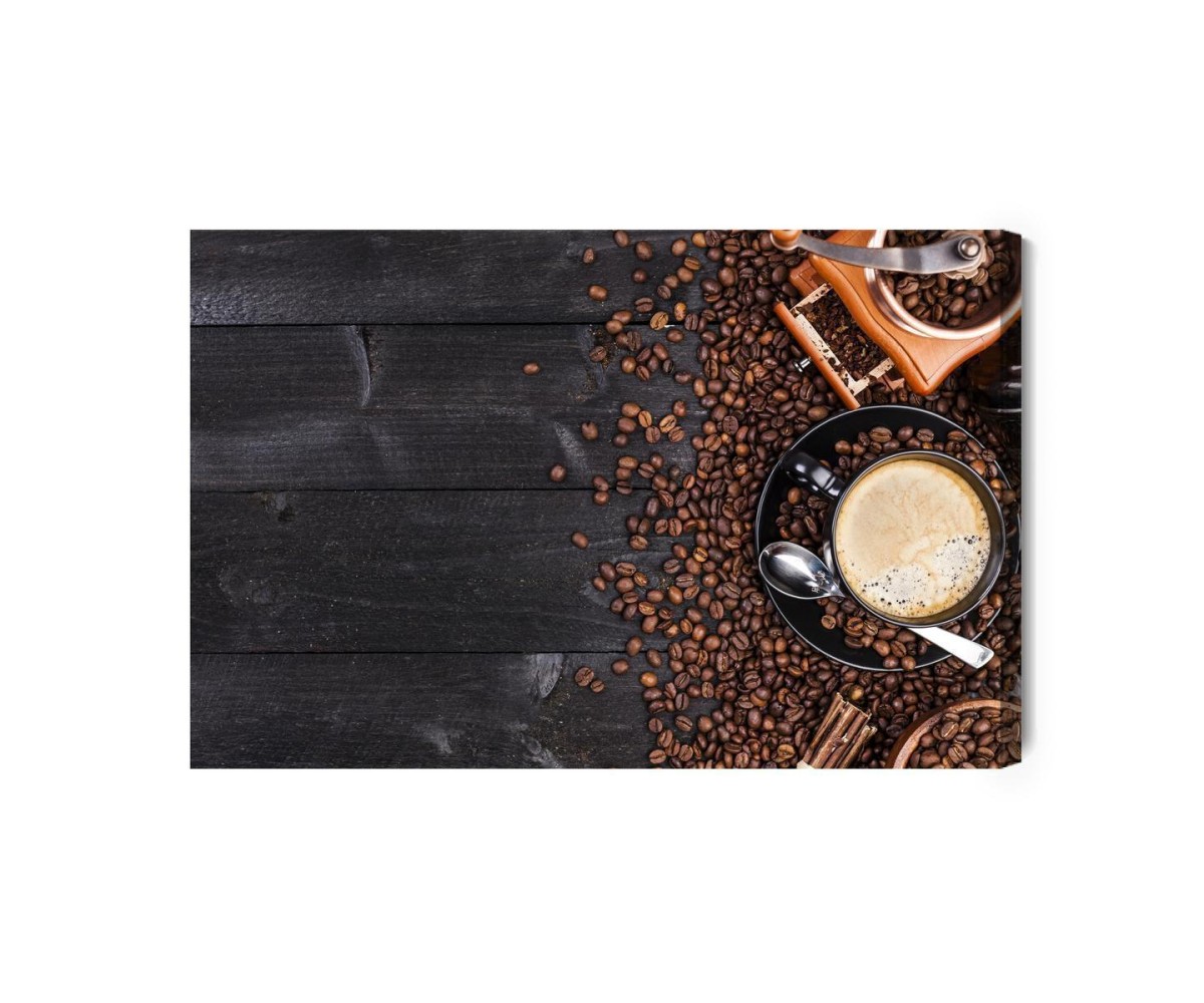 Leinwandbild Schwarze Tasse Kaffee