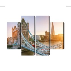 Mehrteiliges Bild Tower Bridge Bei Sonnenaufgang