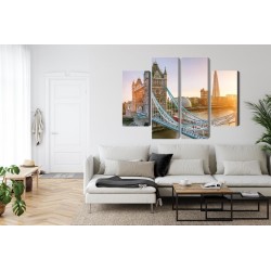 Mehrteiliges Bild Tower Bridge Bei Sonnenaufgang