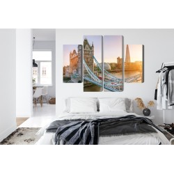 Mehrteiliges Bild Tower Bridge Bei Sonnenaufgang