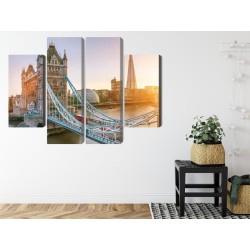 Mehrteiliges Bild Tower Bridge Bei Sonnenaufgang