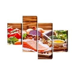 Mehrteiliges Bild Lachs Unter Gemüse
