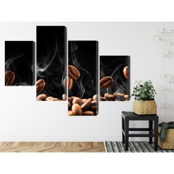 Mehrteiliges Bild Heiße Kaffeebohnen